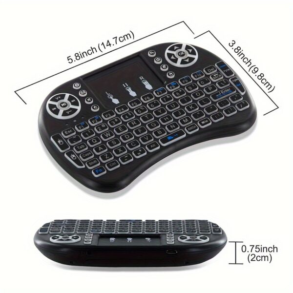 Mini i8 Wireless Keyboard Air Mouse and Touchpad 2.4G Portable 7 Color Backlight for Android TV Box and Computer - Imagen 5