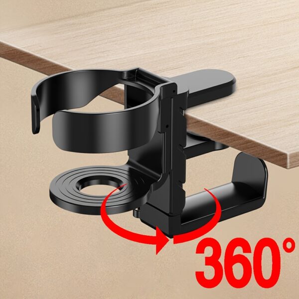 2-in-1 Desk Cup & Headphone Holder - Gaming Headset Mount with Drink Rack for Computer Desks - Imagen 3