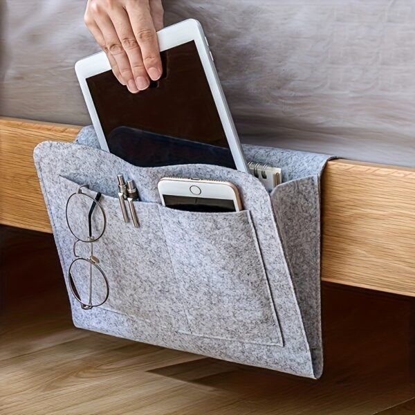 Versatile Felt Bedside Organizer - Hanging Storage Bag for Dorms, Sofas & Beds, Baskets, Bins & Containers for Home Organization - Imagen 2