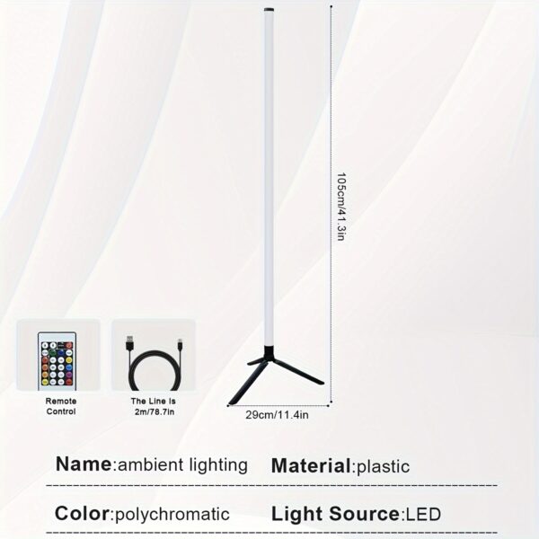 Corner LED Light with Smart Remote, Featuring RGB Color Options, Powered by a USB Jack, Offering Four Modes, Ideal for Music, Gaming Spaces, And Festive Bedroom Decor. - Imagen 5