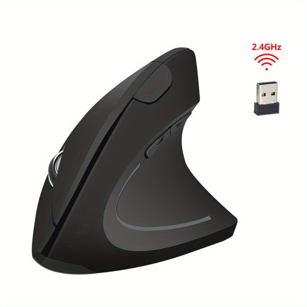 Ratón de Juego Vertical Ergonómico - Inalámbrico, Alimentado por USB con 6 Botones y Rueda de Desplazamiento 3D para PC y Portátil, Escritorio, Oficina, Hogar - Imagen 6