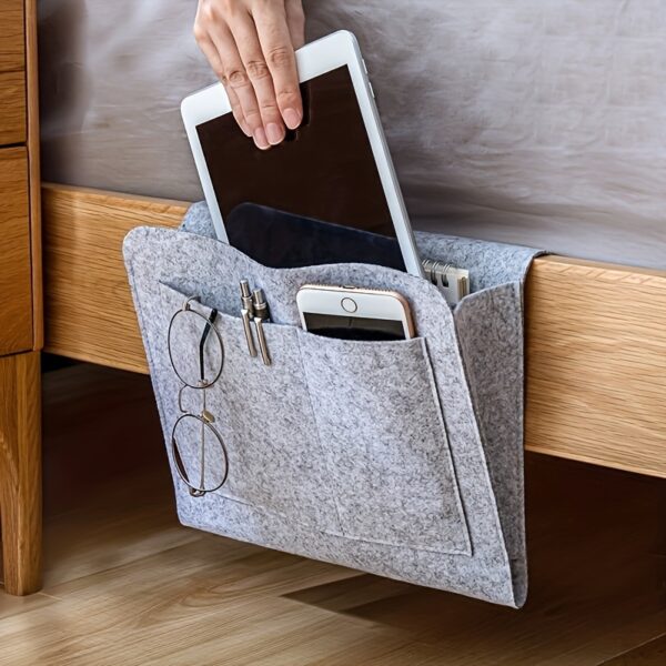 Versatile Felt Bedside Organizer - Hanging Storage Bag for Dorms, Sofas & Beds, Baskets, Bins & Containers for Home Organization - Imagen 6