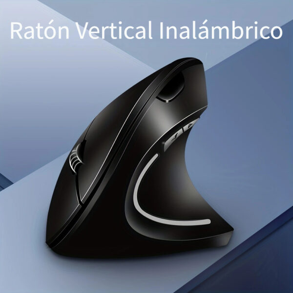 Ratón de Juego Vertical Ergonómico - Inalámbrico, Alimentado por USB con 6 Botones y Rueda de Desplazamiento 3D para PC y Portátil, Escritorio, Oficina, Hogar - Imagen 2