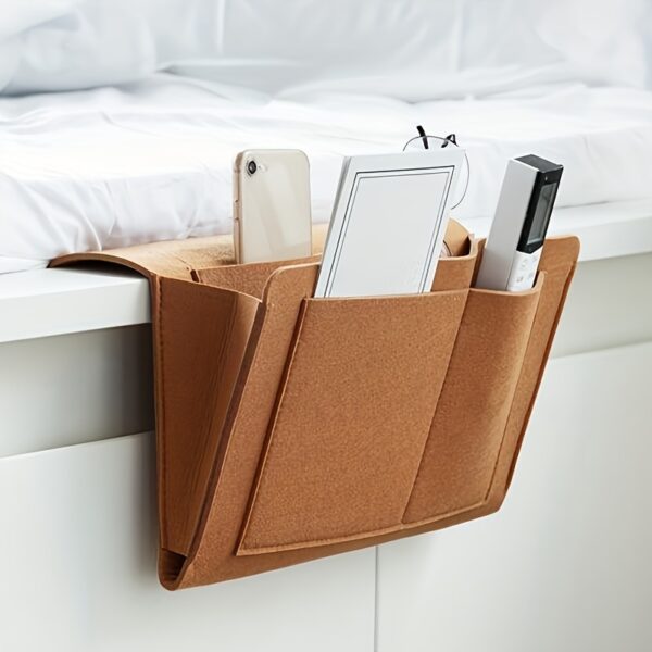 Versatile Felt Bedside Organizer - Hanging Storage Bag for Dorms, Sofas & Beds, Baskets, Bins & Containers for Home Organization - Imagen 11