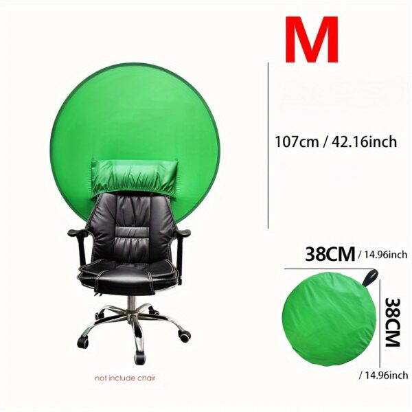 Collapsible Green Screen Backdrop with Chair Mount - Professional Chroma Key Studio Background for Vlogging, Streaming, and Video Chats - Portable, Durable Polyester Fabric, Easy Setup & Storage - Perfect for Home Studios, Beginners, and Content Creators, Streaming Equipment | Portable Backdrop | Stable Chair Mount - Imagen 7