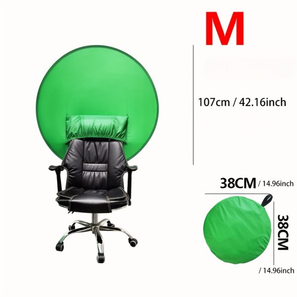 Collapsible Green Screen Backdrop with Chair Mount - Professional Chroma Key Studio Background for Vlogging, Streaming, and Video Chats - Portable, Durable Polyester Fabric, Easy Setup & Storage - Perfect for Home Studios, Beginners, and Content Creators, Streaming Equipment | Portable Backdrop | Stable Chair Mount - Imagen 6